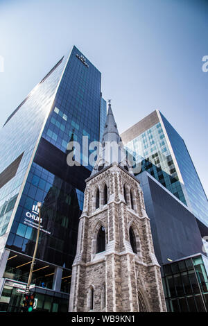 Vue sur la rue de la ville de Montréal au Canada Banque D'Images