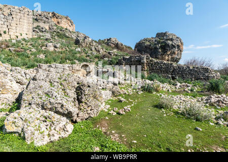 Ruines de l'ancienne ville Silyon comporte à Antalya province de la Turquie. Banque D'Images