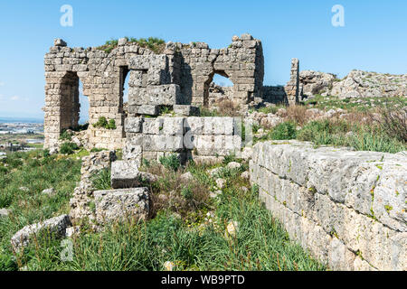 Ruines de l'ancienne ville Silyon comporte à Antalya province de la Turquie. Banque D'Images