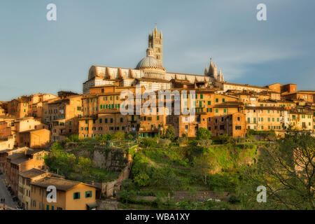 Panorama de la ville toscane de paysage. Ville de Sienne, région de Toscane, en Italie. Banque D'Images