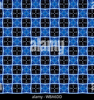 Des formes intéressantes et couleurs pour créer un modèle de conception symétrique qui peut être carrelées en toute transparence pour l'utiliser comme tissu ou textile, ou un papier peint fond Banque D'Images