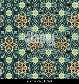 Des formes intéressantes et couleurs pour créer un modèle de conception symétrique qui peut être carrelées en toute transparence pour l'utiliser comme tissu ou textile, ou un papier peint fond Banque D'Images