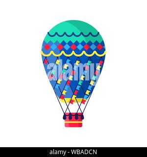 Hot air ballon style plat Illustration de Vecteur