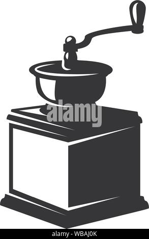 Moulin à café icon isolated on white. L'élément de conception de logo, étiquette, panneau, affiche, flyer. Vector illustration Illustration de Vecteur