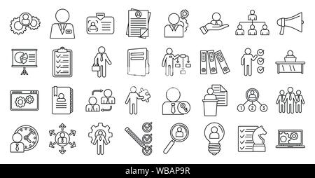 Manager icons set. Aperçu jeu de manager vector icons pour la conception web isolé sur fond blanc Illustration de Vecteur