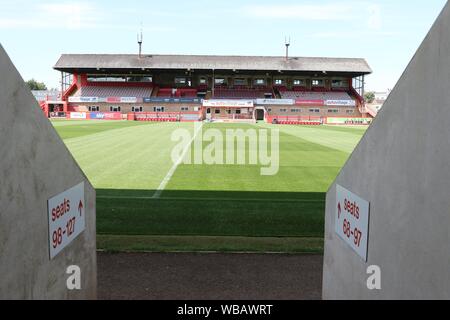 Cheltenham Town FC v Swindon Town FC au stade des roches Jonny, Whaddon Road (Sky Bet League deux - 24 août 2019) - Photo par Antony Thompson - T Banque D'Images