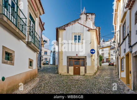 Rues dans le quartier juif, dans la ville de Castelo de Vide, district de Portalegre, Alto Alentejo, Portugal Banque D'Images