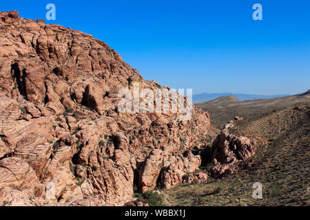 Vue paysage des différentes formations le long de Red Rock Canyon, Nevada Banque D'Images
