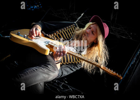 Trondheim, Norvège. 2e, juin 2018. Le groupe de hard rock britannique effectue un peu glorieux live pendant le festival de musique de Norvège à Trondheim Trondheim Rocks 2018. Ici le guitariste Andreas Eriksson est vu sur scène. (Photo crédit : Gonzales Photo - Tor Atle Kleven). Banque D'Images