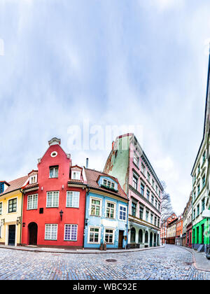 Rues de la vieille ville de Riga, Lettonie Banque D'Images