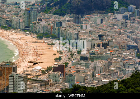 Rio de Janeiro Copacabana Corcovado Ipanema aérienne Banque D'Images