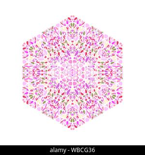 Ornement floral orné de symbole hexagonal - modèle géométrique coloré vecteur élément design ornemental hexagonale Illustration de Vecteur