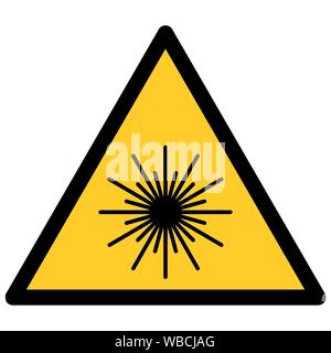 Signe de danger laser isolé sur fond blanc Illustration de Vecteur