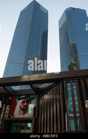 Portrait de Cheikh Mohammed bin Rashid Al Maktoum le Vice-président et premier ministre des Émirats arabes unis, et gouverneur de l'Émirat de Dubaï Banque D'Images