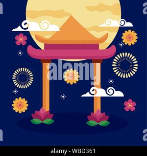 Carte festival de mi-automne célébration Illustration de Vecteur