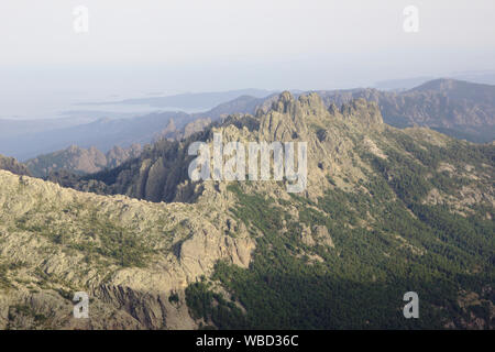 Bavella, vue depuis le Monte Incudine, France, Corse, GR20 Banque D'Images