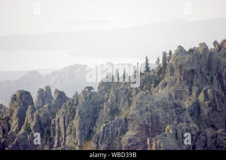 Bavella, vue depuis le Monte Incudine, France, Corse, GR20 Banque D'Images