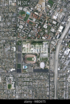 Photographie aérienne de Los Angeles Memorial Coliseum, Los Angeles, Californie, USA. Droit recueillis le 7 juillet 2016. Banque D'Images