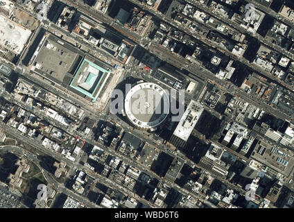 Photographie aérienne de Madison Square Garden, New York City, USA. Droit recueillis le 01 avril 2015. Banque D'Images