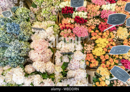 Marché aux fleurs à Aix en Provence, France Banque D'Images