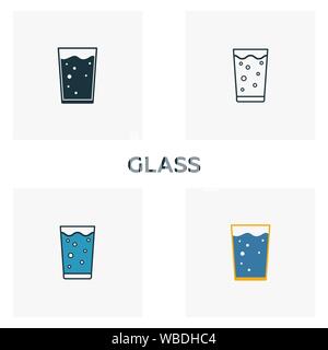 L'icône du jeu. Quatre éléments dans diférents styles du bar et restaurant icons collection. Icônes de verre rempli de créativité, contours, et d'une télévision couleur Illustration de Vecteur