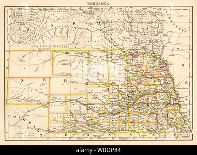 Plan de New York, 1870. Lithographie couleur Banque D'Images