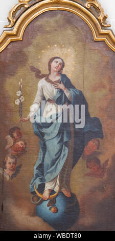 La peinture de l'Assomption de la Vierge Marie dans la Cathédrale de St Elizabeth Svatej Alzbety (Dom). Banque D'Images
