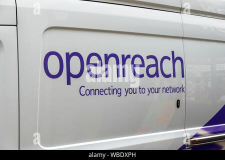 Openreach UK service de télécommunication ingénieurs van Banque D'Images