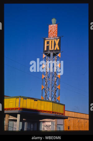 Fox Theatre tower, rue Front, Missoula, Montana Banque D'Images