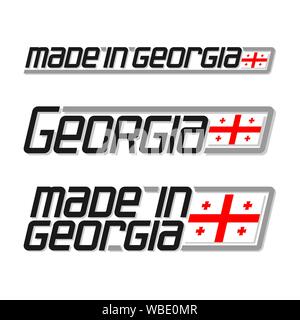 Vector illustration du logo pour "made in California", composé de trois pavillons isolés de dessins à l'état national géorgien et drapeau Géorgie texte Illustration de Vecteur