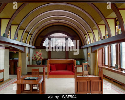 Frank Lloyd Wright's Dana Thomas House interior, Springfield, Illinois Banque D'Images