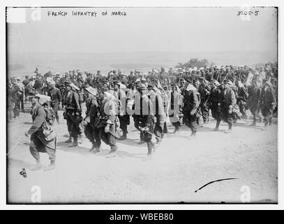 L'infanterie française sur mars Résumé/moyenne : 1 négatif : vitrage ; 5 x 7 in. ou moins. Banque D'Images