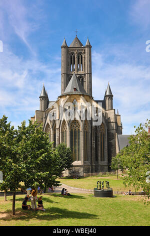 Sint Niklaaskerk, Saint Nicolas L'église de style gothique, Gand, Belgique Banque D'Images