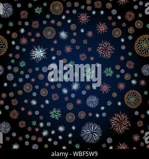 Aperçu de motif sans microbes. Ligne simple coloré des éléments à partir d'un concept médical. Course vecteur modifiable microbe. L'icône de virus. Mal dessiné à la main Illustration de Vecteur