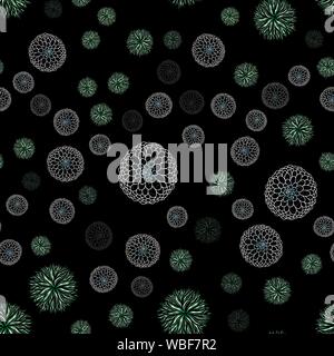 Aperçu de motif sans microbes. Ligne simple coloré des éléments à partir d'un concept médical. Course vecteur modifiable microbe. L'icône de virus. Mal dessiné à la main Illustration de Vecteur