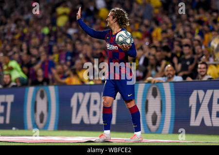 Barcelone, Espagne. Août 26, 2019. Barcelone, Espagne - 25 août : Antoine Griezmann, du FC Barcelone au cours de la La Liga match entre FC Barcelone et Real Betis au Camp Nou le 25 août 2019 à Barcelone, Espagne. (Photo de David Ramirez/Pacific Press) Credit : Pacific Press Agency/Alamy Live News Banque D'Images