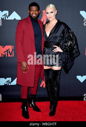 P. K. Subban et Lindsey Vonn qui fréquentent les MTV Video Music Awards 2019 qui a eu lieu au Prudential Center de Newark, New Jersey. Banque D'Images