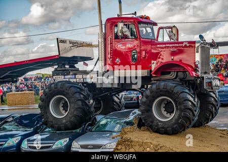 Close up of the Big Pete monster truck, lors d'une manifestation à un monster truck show Banque D'Images