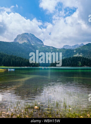 Crno jezero (Lac Noir) Paysage d'été. Le Durmitor Zabljak, municipalité, le Monténégro. Les gens sont méconnaissables. Banque D'Images