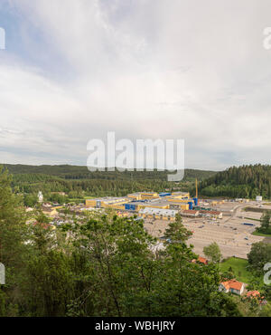 Vue sur la ville, shopping Ullared de Halland, Suède, Scandinavie Banque D'Images