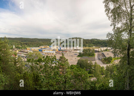 Vue sur la ville, shopping Ullared de Halland, Suède, Scandinavie Banque D'Images