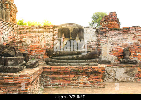 Wat Mahathat à Ayutthaya Historical Park,Thaïlande. Banque D'Images