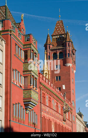 Hôtel de ville de Bâle (Rathaus). Vieille Ville, Bâle, Suisse Banque D'Images