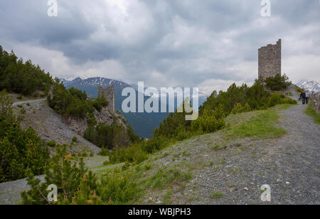 BORMIO, ITALIE, 21 juin 2019 - Tours Fraele (Torri di Fraele), Valdidentro, au nord, de la Valteline Lombardie, Italie Banque D'Images