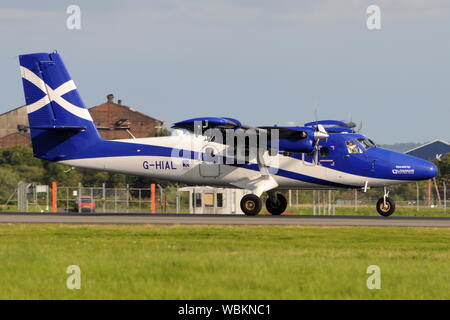 TWIN Otter DHC-6-400 LOGANAIR G-CAIS en livrée du gouvernement écossais. Banque D'Images