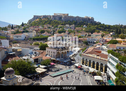 La place Monastiraki, Athènes Grèce Banque D'Images