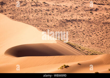 Dunes de sable dans le désert de Namib en Namibie, la lumière du matin doux Banque D'Images