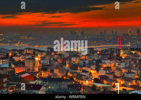 Paysage de Camlica Istanbul mosquée. Banque D'Images