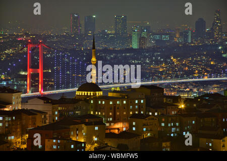 Paysage de Camlica Istanbul mosquée. Banque D'Images