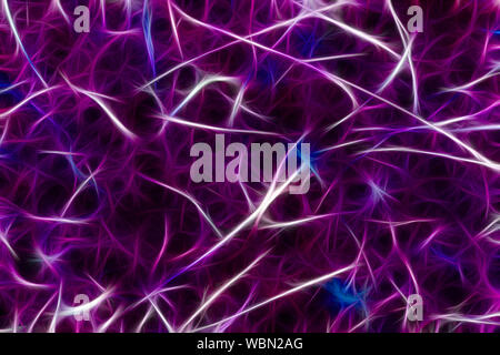 Les cellules du cerveau neurone abstract background. Toile de connexions des neurones peint en couleur violette. Banque D'Images